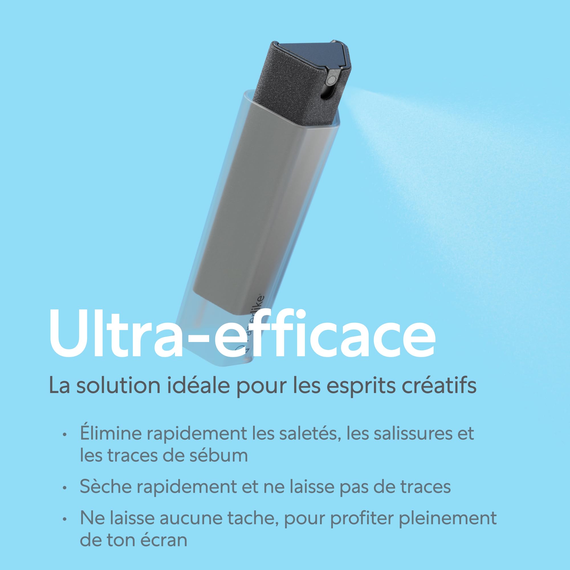 Paperlike® All-in-one Cleaning Kit - Vaporisateur en Microfibre Rechargeable & Solution de Nettoyage + 5 tablettes de Recharge - sans Risque pour l'iPad et Les écrans électroniques