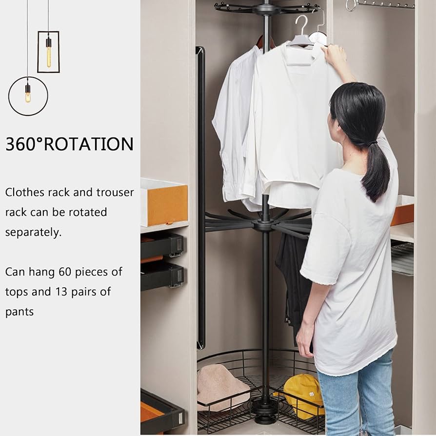 ワードロープ回転式２段ラック内臓 Amazon｜[山善] ハンガーラック 回転 2段 幅102×奥行102×高さ