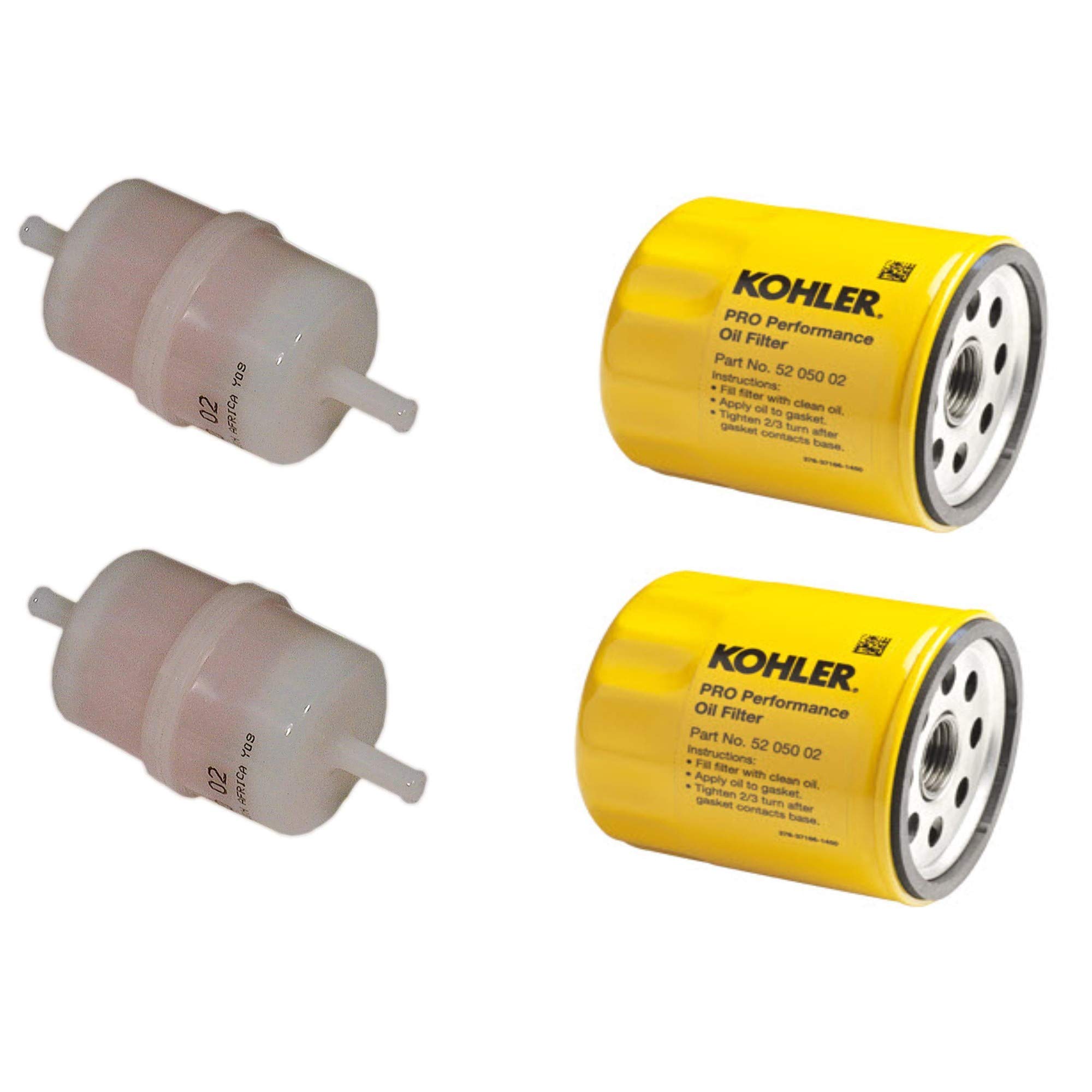Kohler 2 Pack Genuine 24-050-13-S & 52-050-02-S Fuel & Oil Filter Set 2 Each OEM
