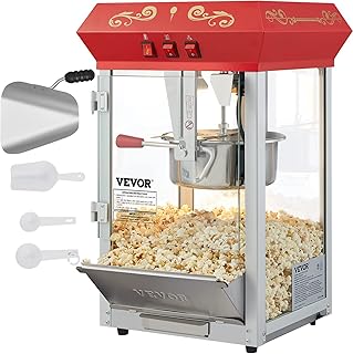 VEVOR Commercial Popcorn Machine, 8 Oz Kettle, 850 W Countertop Popcorn Maker for 48