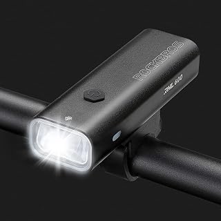 ROCKBROS Bike Head Light High Lumens Super Bright Lights 2600mAh High-Capacity Rechargeable Bike Front Light Quick Installation Without Tools,Five Modes,Battery Reminder,IPX6 Waterproof