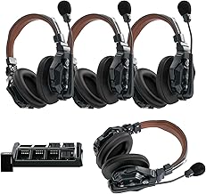 Hollyland Solidcom C1 Pro - System di cuffie interfono wireless ENC Full Duplex per 4 persone, 335 m, con cuffie PTT mute, per la produzione di film TV con droni della chiesa (versione a doppia