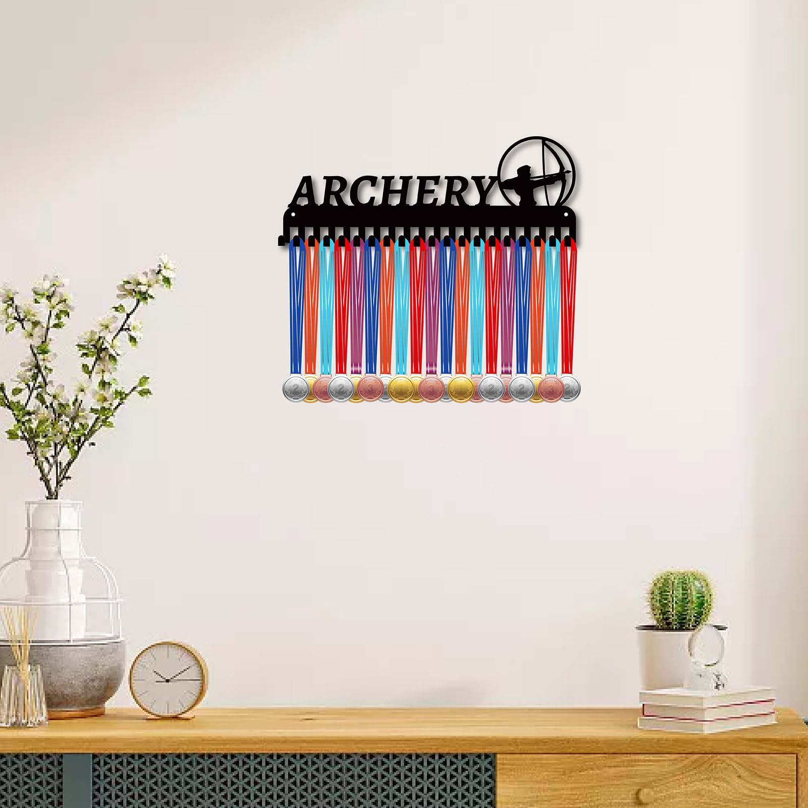 CREATCABIN Porta Medaglie Da Triathlon Porta Medaglie 30+ Porta Medaglie Porta Medaglie In Metallo Nero Mensola Organizer Supporto Per Medaglie Cornice Piccola Montaggio A Parete Da Appendere 29x13cm