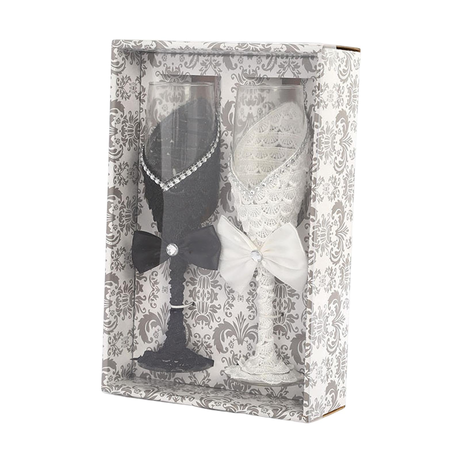 Folpus Juego de 2 uds de champán para bodas, vasos para beber, copas para bebidas, copas para regalos para novios, de cumpleaños,