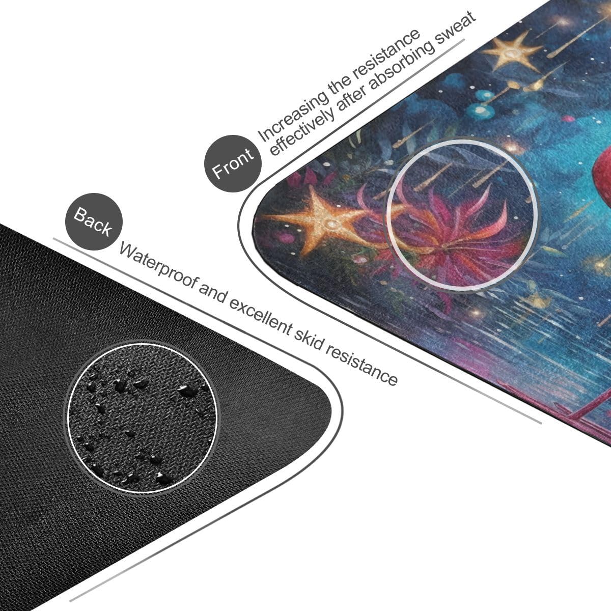 ALAZA Exotic Flamingo Stars Yoga Mat Non Slip Fitness Exercise Mat, Workout Mat for Yoga, Pilates and Floor Exercises