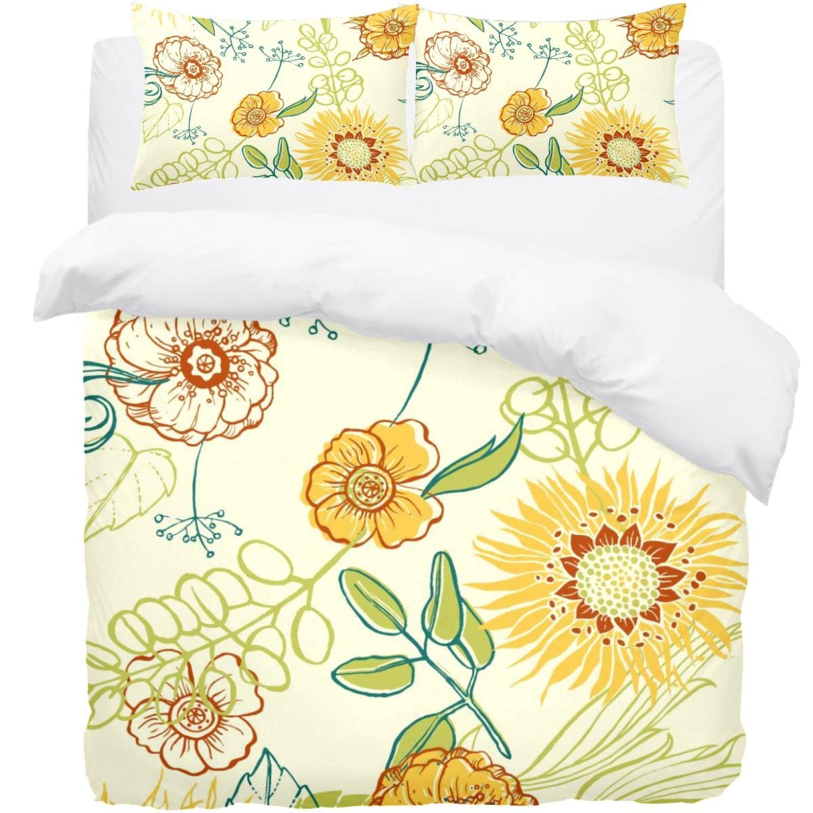 Parure de couette florale haut de gamme peinte à la main pour grand lit Queen et King size