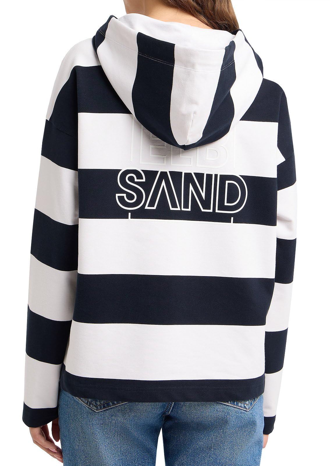 Elbsand Damen Hoodie gestreiftes Sweatshirt Pullover mit Kapuze ESWEydis
