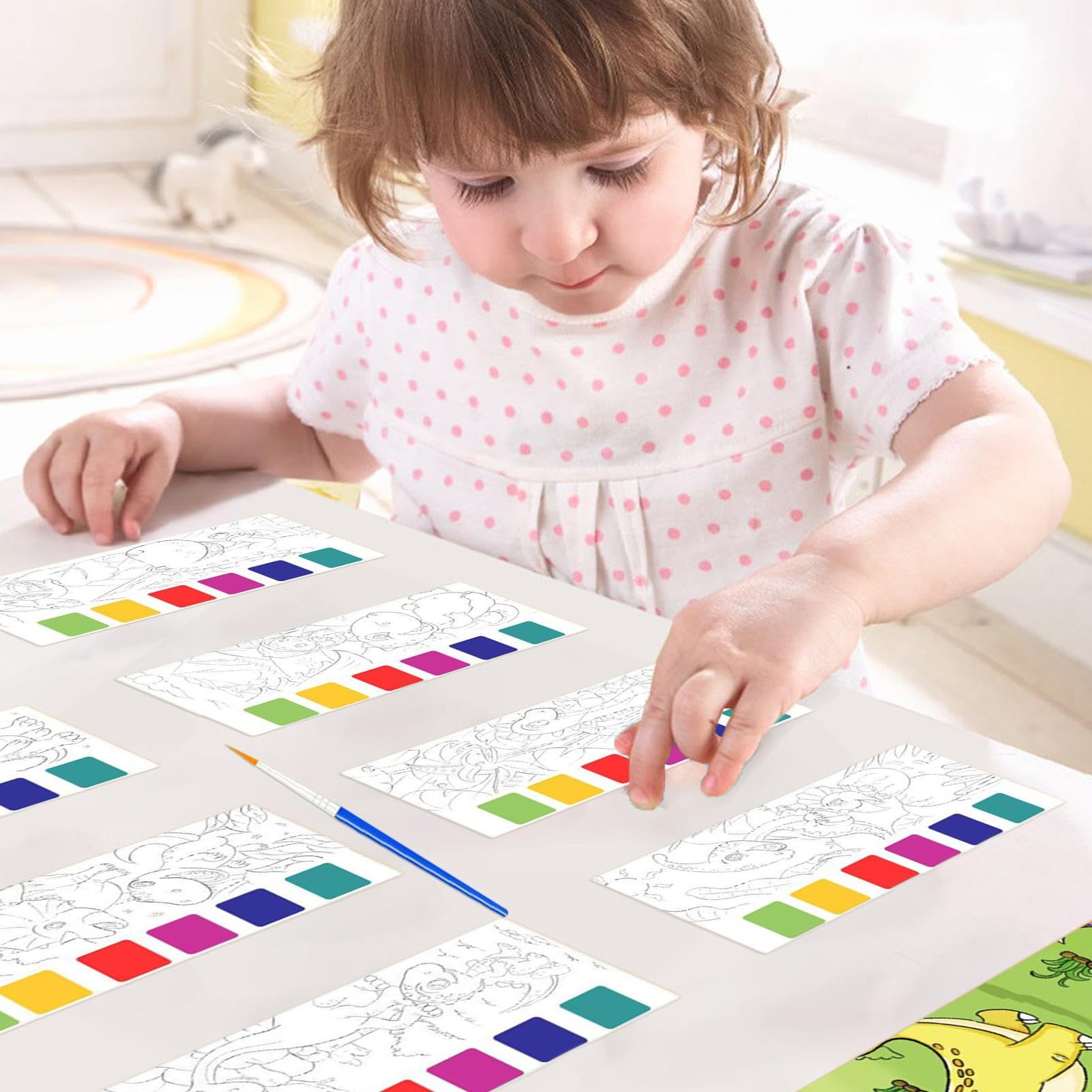 Drfeify livre de peinture à l'aquarelle pour enfants Livre d'aquarelle