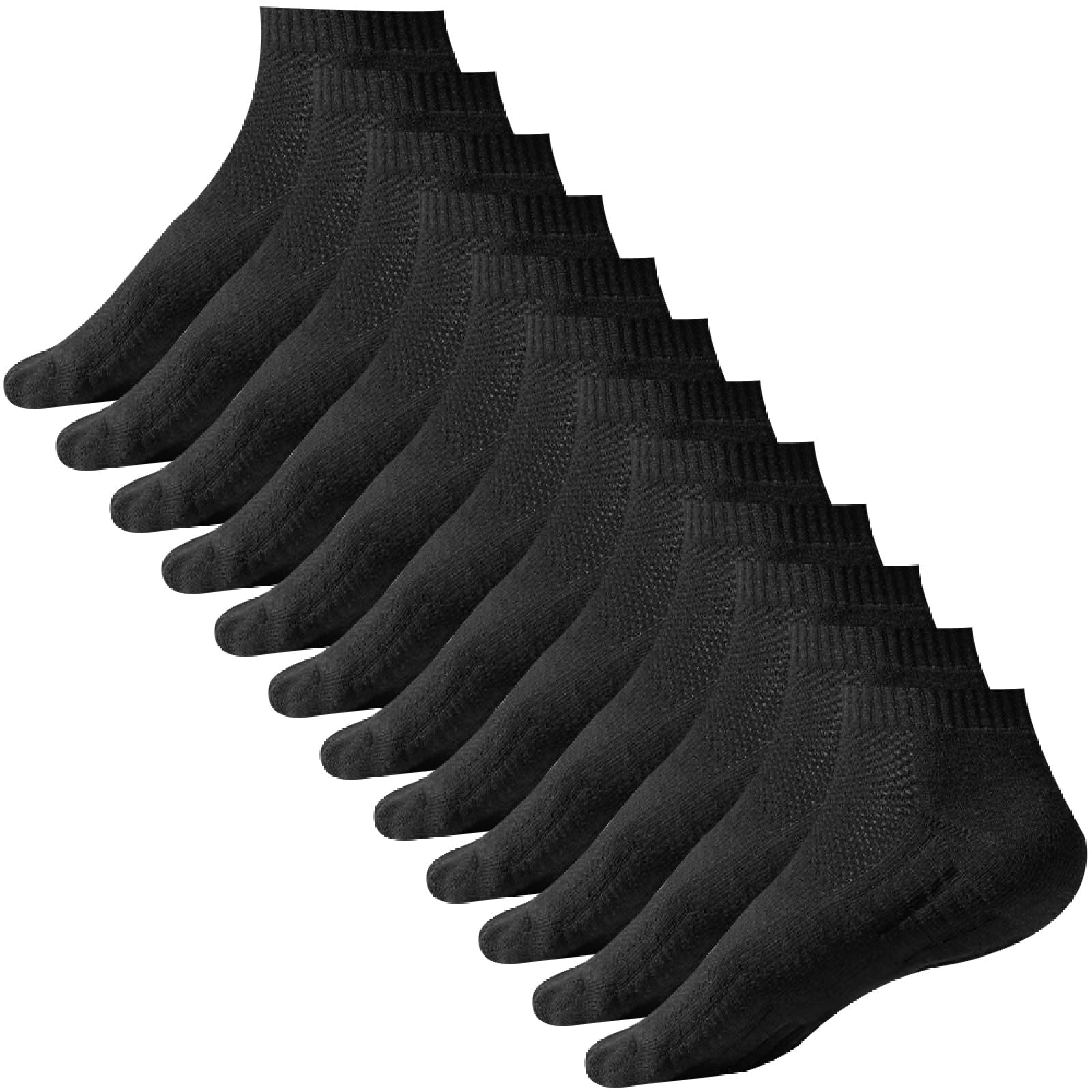 Dress Cici Cushioned Low Cut Socks for Men, Running Ankle Socks 6 Pack Fit EU Size 38-45 Black 6Pairs