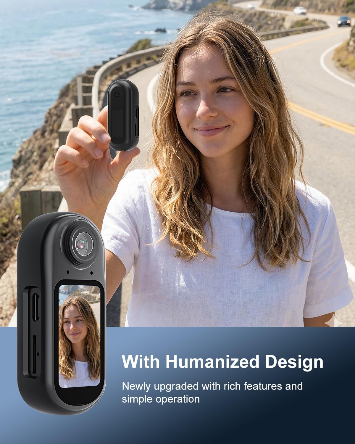 4K 128GB WiFi Pocket Body Camera, Vlogging Camera, Thumb-Sized POV Cam Supports Photo/Video/Audio Recording, Magnetic Lanyard, Sports Cam for YouTube, Work, Travel, Pet Walk, Cycling