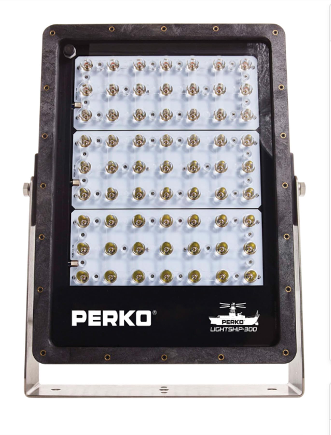 Perko 1643300S0B Lightship 300 High Performance LED Spotlight - 40,000 Lumens, Black