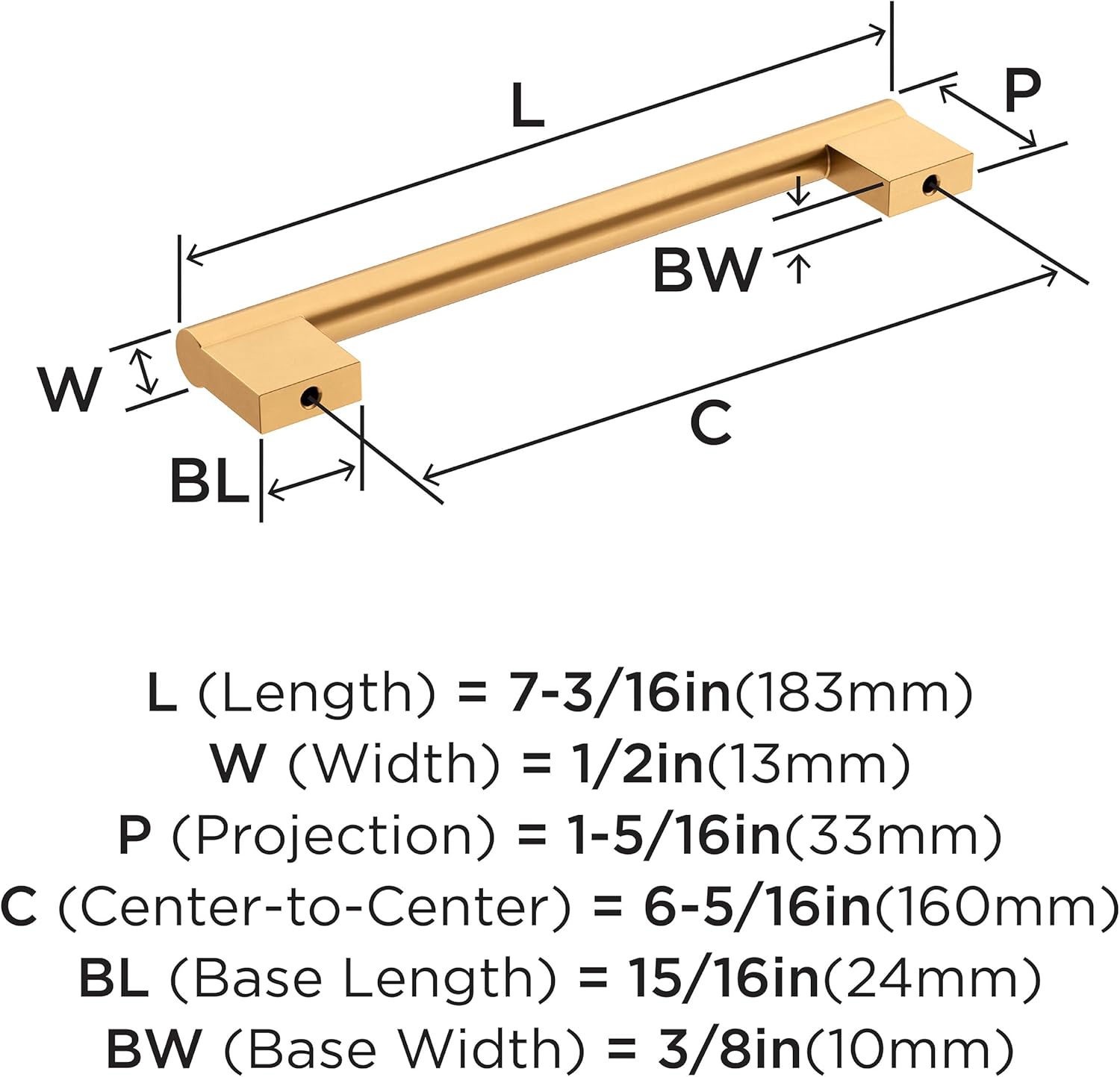 Amerock Versa 6-5/16 inch (160mm) Center-to-Center Champagne Bronze Cabinet Pull - 10 Pack