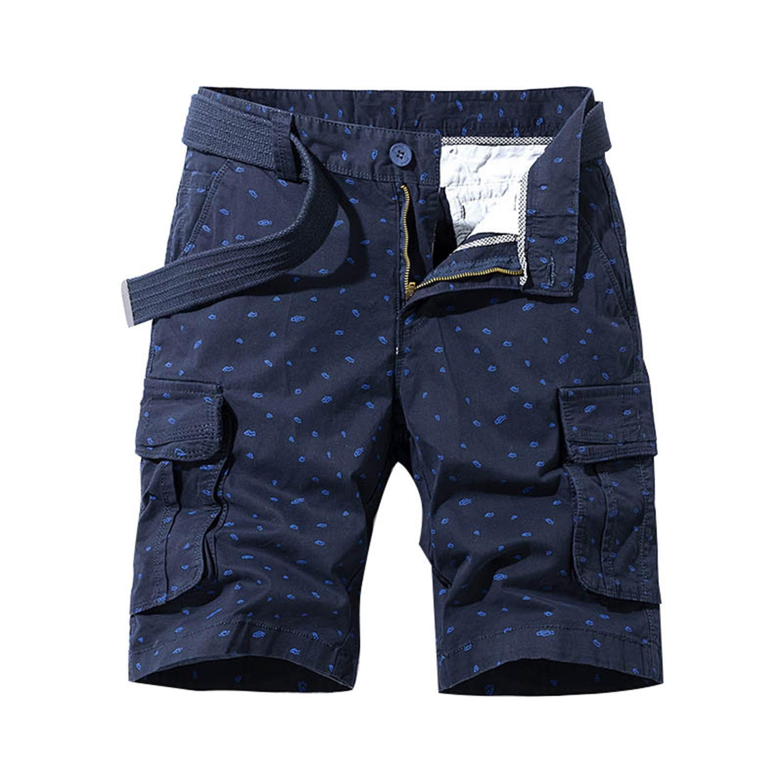 YOGALULU Chinos Tobilleros de Carga Casuales para Hombres Pantalones Cortos de Cintura elástica Pantalones Cortos de Trabajo de Playa de Verano 4 Estilos de Bolsillo Cuatro Pantalones De Cuero Hombre