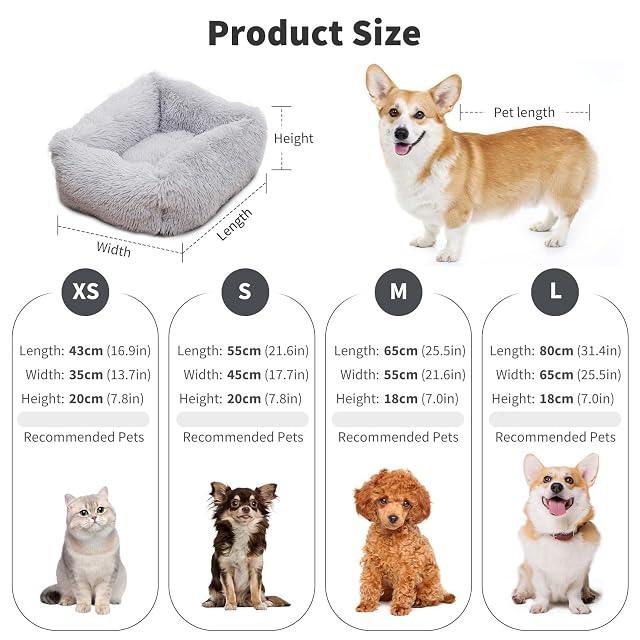 Foto 3 de 8 de PETCUTE Cama para Perros Pequeños, Medianos y Grandes,Lavable