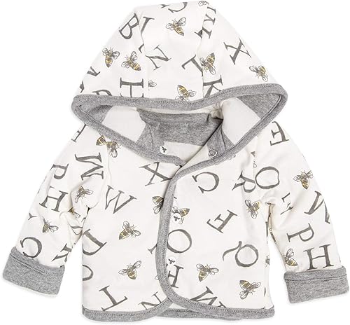 Miniatura 2 de Burts Bees Baby Sudaderas unisex para bebé chaquetas ligeras con cremallera y abrigos con capucha algodón orgánico Flor Abc, Heather Grey Abc,