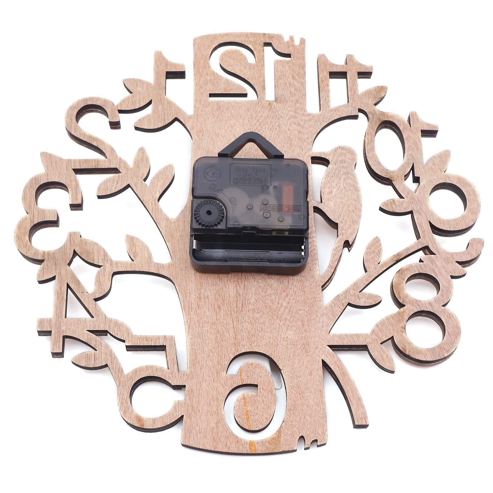 Horloge Murale Design Bois avec Mécanisme Silencieux, Grande Horloge Décorative Rond 23 cm, Cadre Naturel pour Salon Chambre Bureau, sans Tic-Tac
