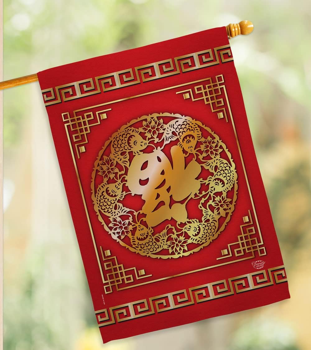 Chinese New Year Luck Arrive Tapestry Indoor Banner Room Wall Art Patio Porch Lawn Garden Flag Outdoor Yard Signs Lunar New Year Gifts Chinese Decorations Made in USA