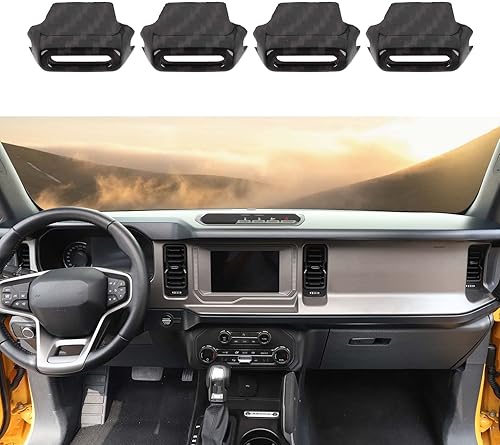 HTHE Funda para interruptores de ventilación de consola central Ford Bronco compatible con Ford Bronco 2021 2022 2023 + 24 puertas (4 unidades, ABS,