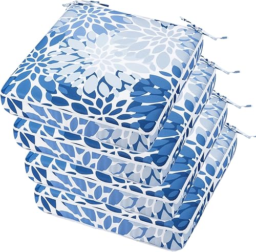 JMKaixin Cojín para silla de patio, 19 x 19 pulgadas, impermeable, para exteriores, para muebles de patio, jardín, sofá, silla, con correas