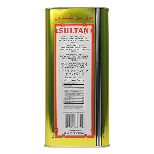 Miniatura 5 de Sultan Aceite de oliva virgen extra dorado, primera prensa, sabor de cuerpo completo, prensa en frío, sin colesterol, ideal para ensaladas, rociar