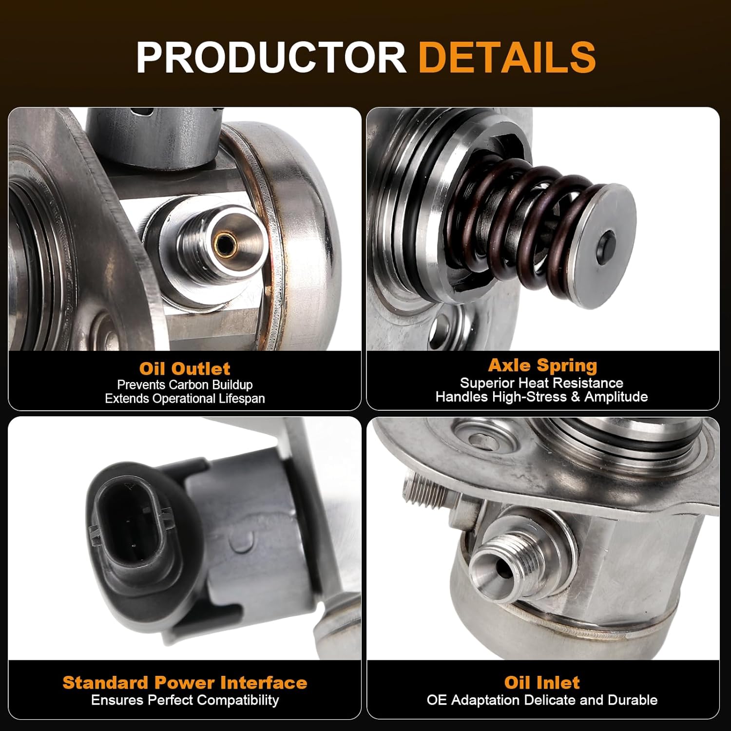 OTO-K High Pressure Fuel Pump Compatible with BMW 320i/320i xDrive 2013-2014,328i 2012-2014, 528i/528i xDrive X3 228i Z4 2.0L Replace 13517584461 HM10017