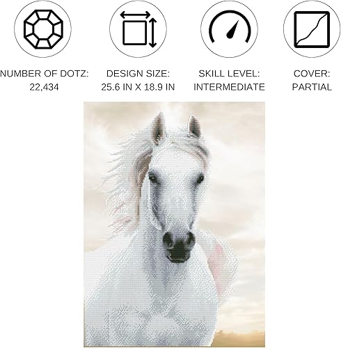 Miniatura 2 de DIAMOND DOTZ Imperial Stallion - Kits de pintura de diamantes para adultos, kit de arte de diamante, un relajante kit de manualidades creativo con