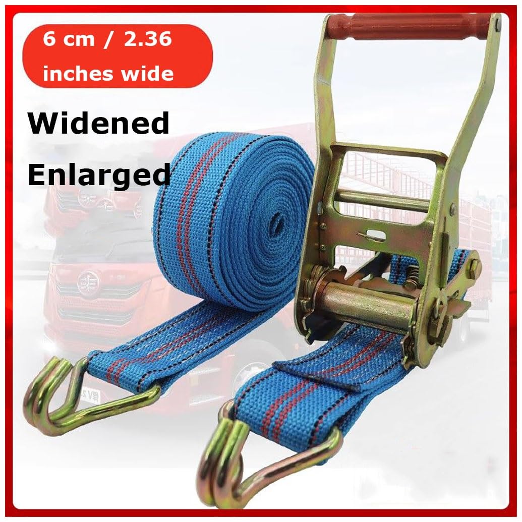 Correas Tensoras con Carraca, Set, Sujeción Carga Coche, Remolque, Cinchas Amarre,.(5m/196.9in)