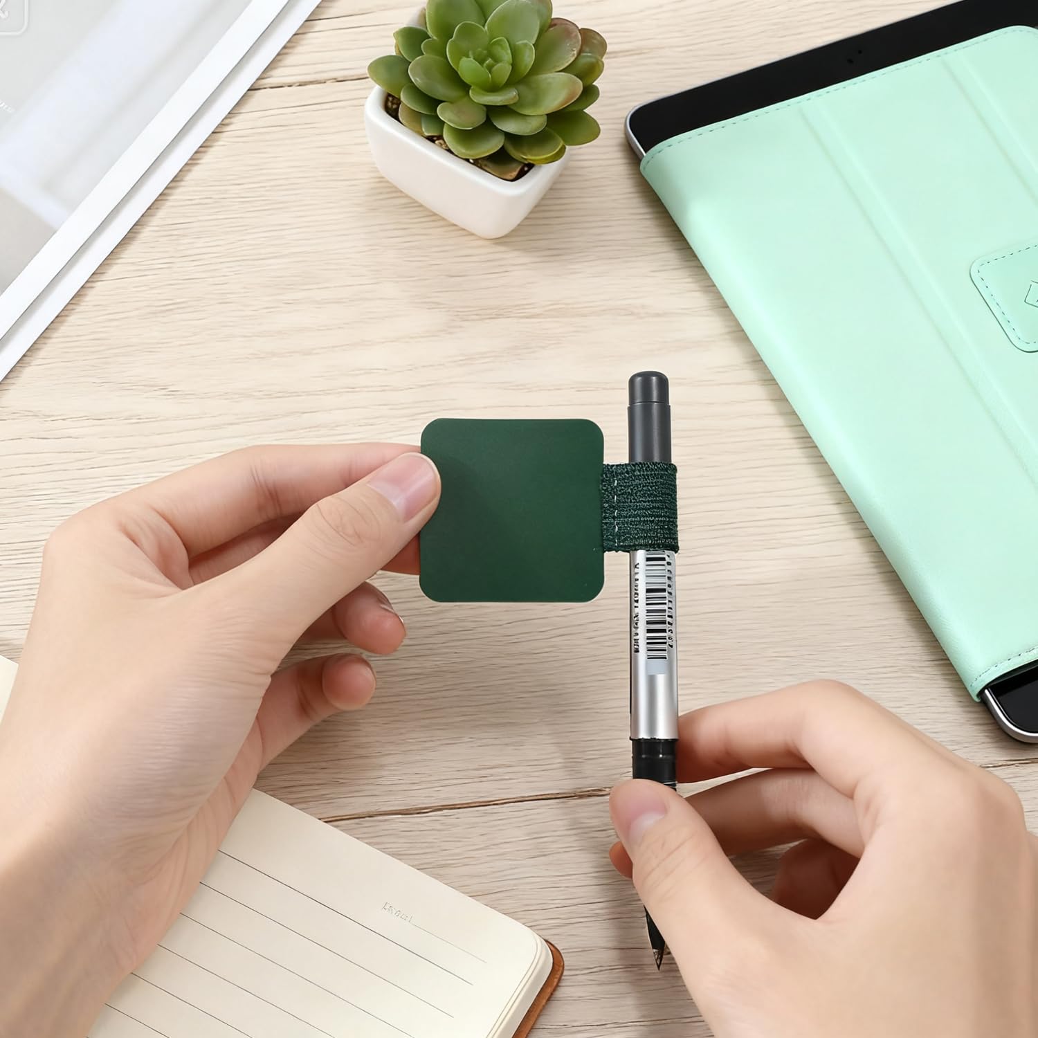 10 Stück selbstklebende Stiftschlaufen-Halter für Notizbücher, Tagebücher und Planer, elastischer Stifthalter für Stifte, Apple Pencil, Stylus (10 Farben)