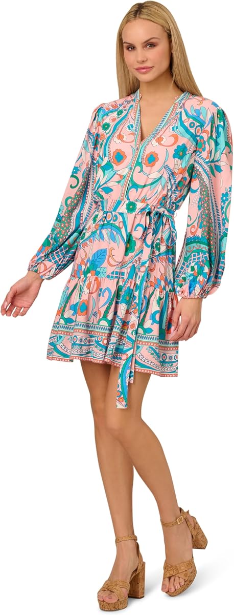 Adrianna Papell Printed Short Dress