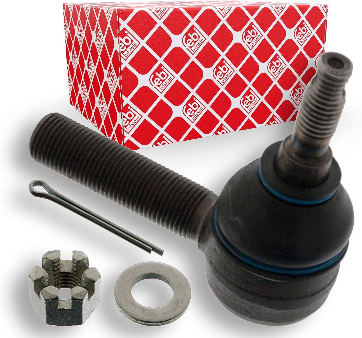 febi bilstein 14122 Tie Rod End with castle nut, cotter pin and washer, pack of one