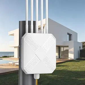AX3000 Outdoor WiFi 6 Extender - Outdoor Access Point - Long-Range Dual Band WiFi, IP67/PoE/5 Antennas for Events, Commercial Use | Starlink-Compatible