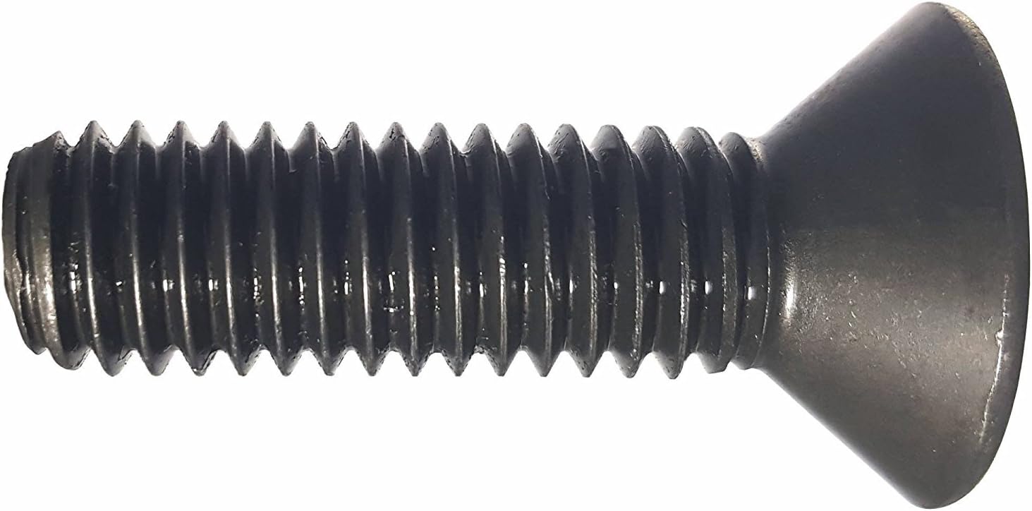 Socket Flat Countersunk Head Cap Screw 1/4-20 x 3/4 inch Alloy Steel Black Oxide Hex Socket (Quantity: 100) Coarse Thread, 0.25 inch Diameter Allen Bolt, Length: 0.75 inch, Full Thread