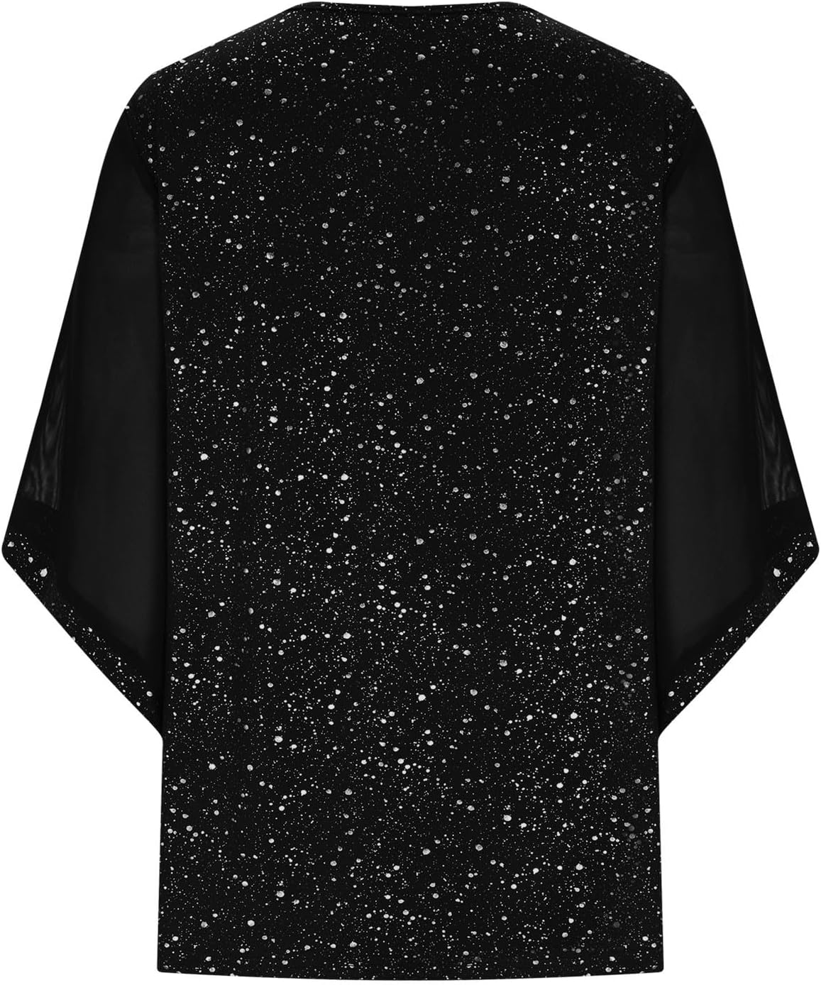 Womens Sparkly Tops Elegant Loose Fit Short Sleeve Crew Neck T Shirts Flowy Plus Size Business Work Blouse