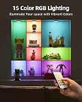 Lumière à capteur de mouvement rechargeable EZVALO 6 pièces intérieure, 15 températures de couleur RGB sous cabinet, Lumières à puck LED sans fil avec télécommande, Lumières sous comptoir pour cuisine, étagères, escaliers, casiers