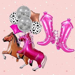 Western Cowgirl Party Decorations Last Disco Cowgirl Balloons Party Decorations Cowgirl Boot Balloons for Let's Go Girls Bachelorette Party Cowgirl Birthday Western Last Rodeo Bachelorette Supplies