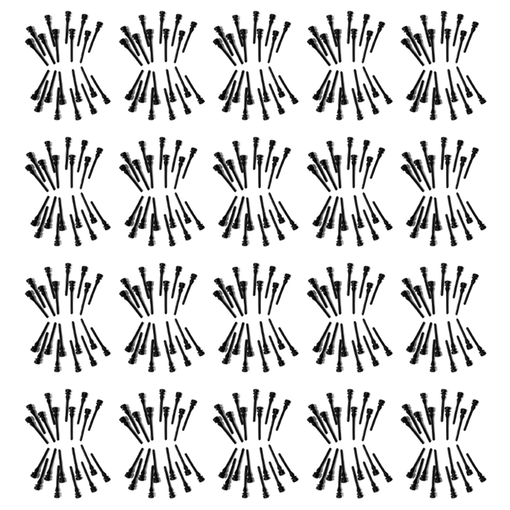 400 tornillos de goma antivibración para ventilador de PC negro en pack industrial de silicona