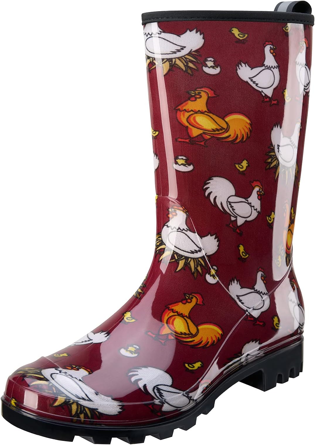 Women's Rain Boots Waterproof Mid Calf Garden Boots for Women