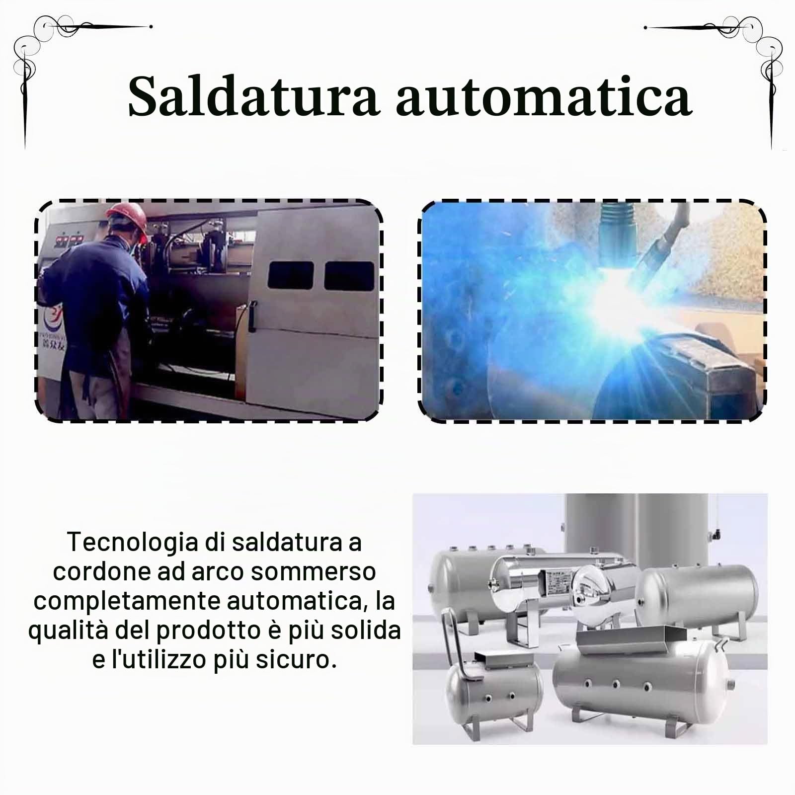 serbatoio aria 1 3 8 13 16 21 26 33 40 47 Gal Serbatoio orizzontale per compressori d'aria, Lunga durata Serbatoio per aria personalizzabile per il gas compresso, Grande serbatoio d'aria(5L/1.3Gal (St