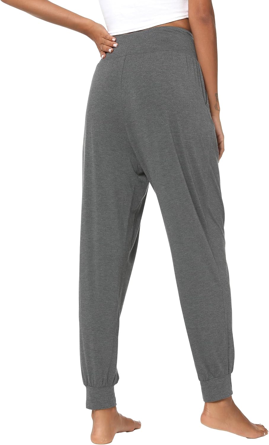 Bamboo Viscose Women's Pajama Bottoms Wide Waisted Lounge Pants with Pockets - Image 2