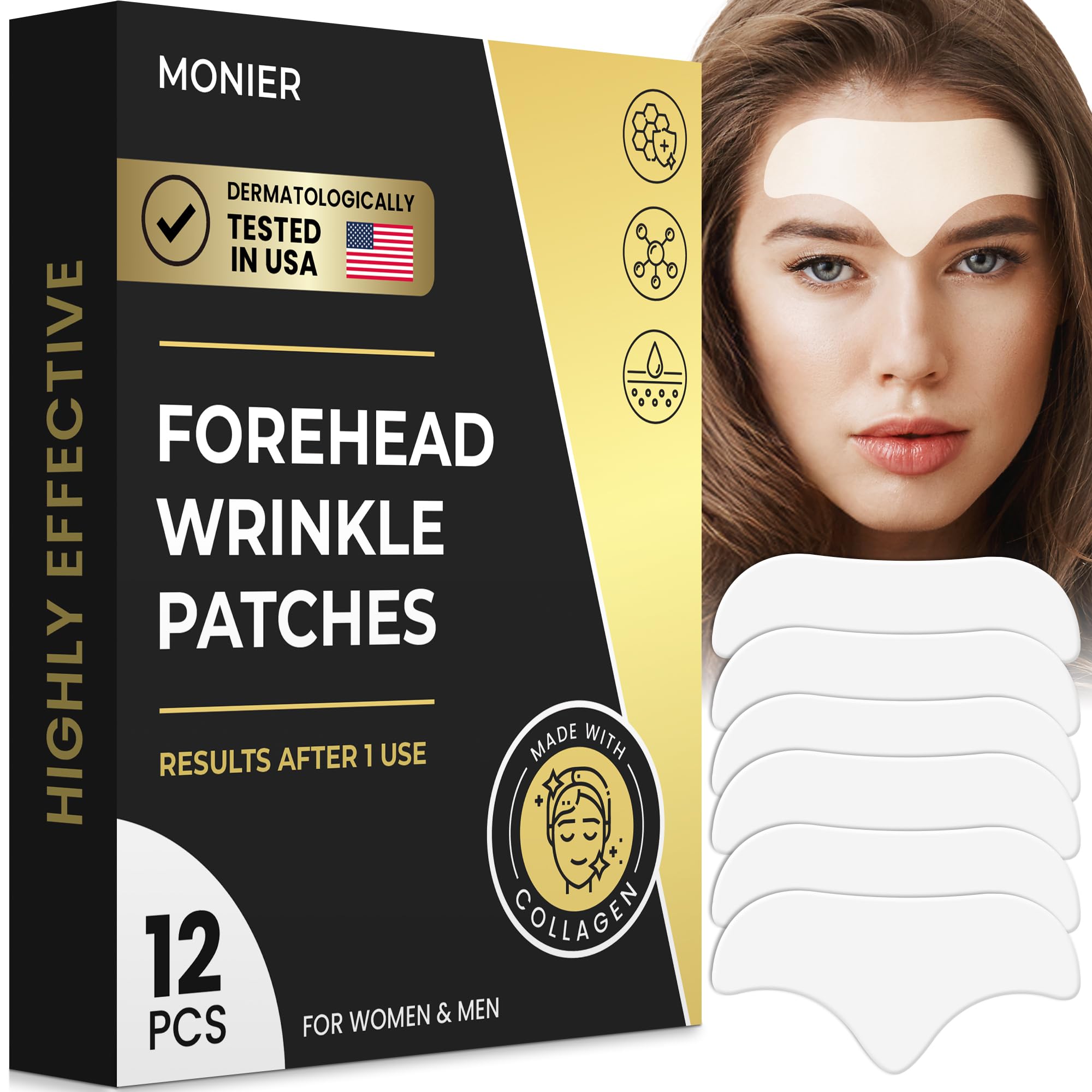 MONIER Forehead Wrinkle Patches Smoothing Overnight - Anti Wrinkle Patches