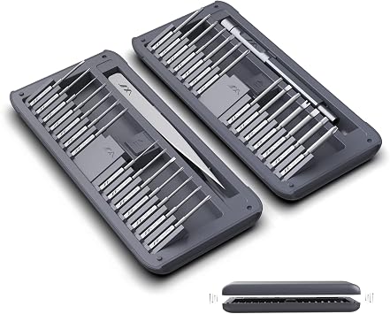 Precision Screwdriver Set with Tweezers Repairing Magnetic Screwdriver Kit of 30 Pieces SNAP to GO Precision Repair Tools with Bits for Electronics PC Laptop Tablet Repair DIY