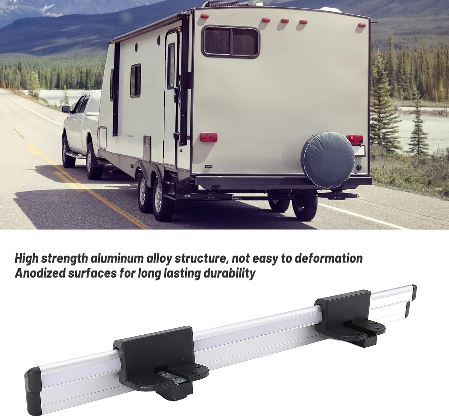Focket RV Table Rail, 500mm Aluminum Alloy Wall Mount Table Support with Anodized Finish, for RV Motorhome Trailer Boat Yacht Indoor Balcony