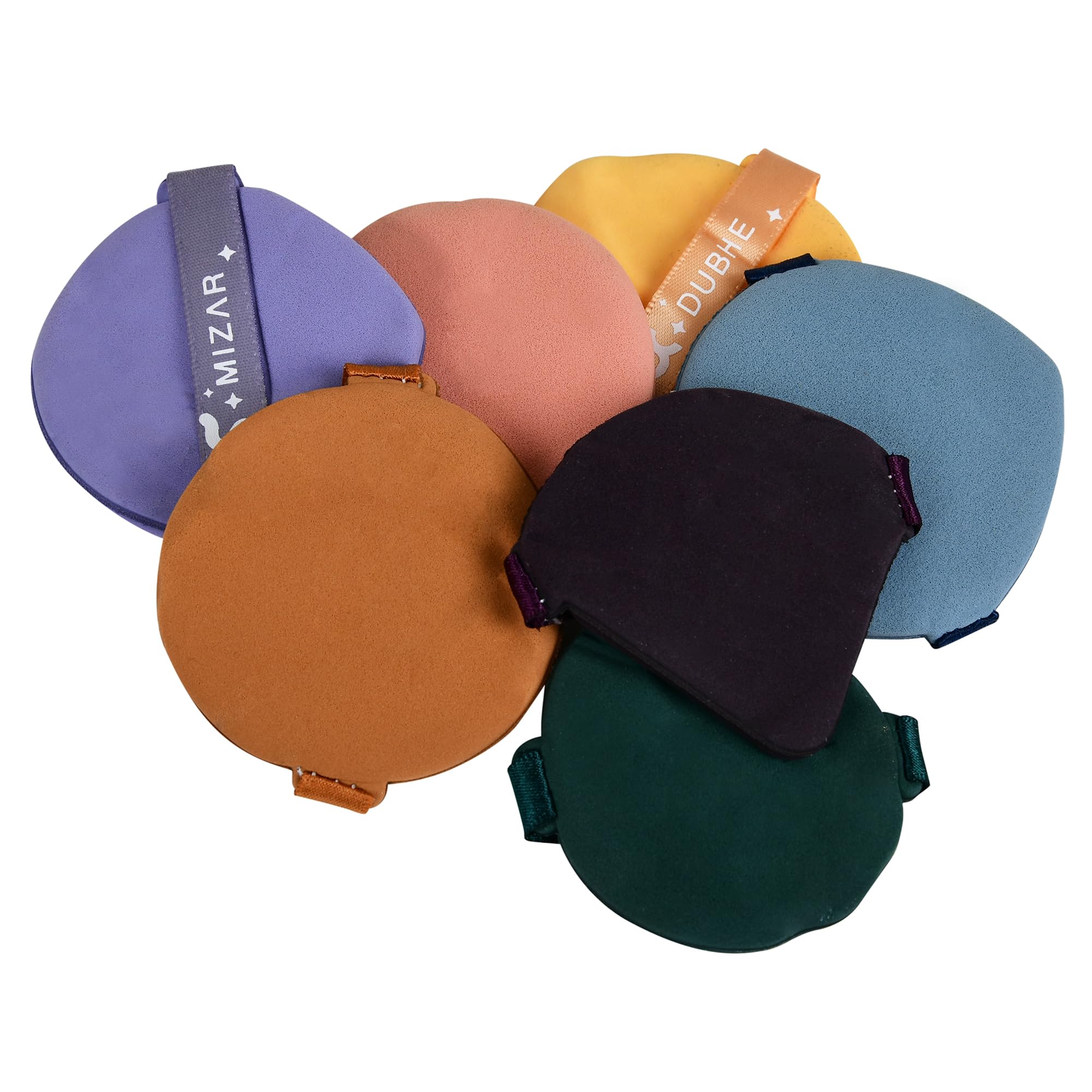 7 Psc Cosmetic Puff 6 Round and 1 Triangle Pack (Multi-Color Pack Of 7)