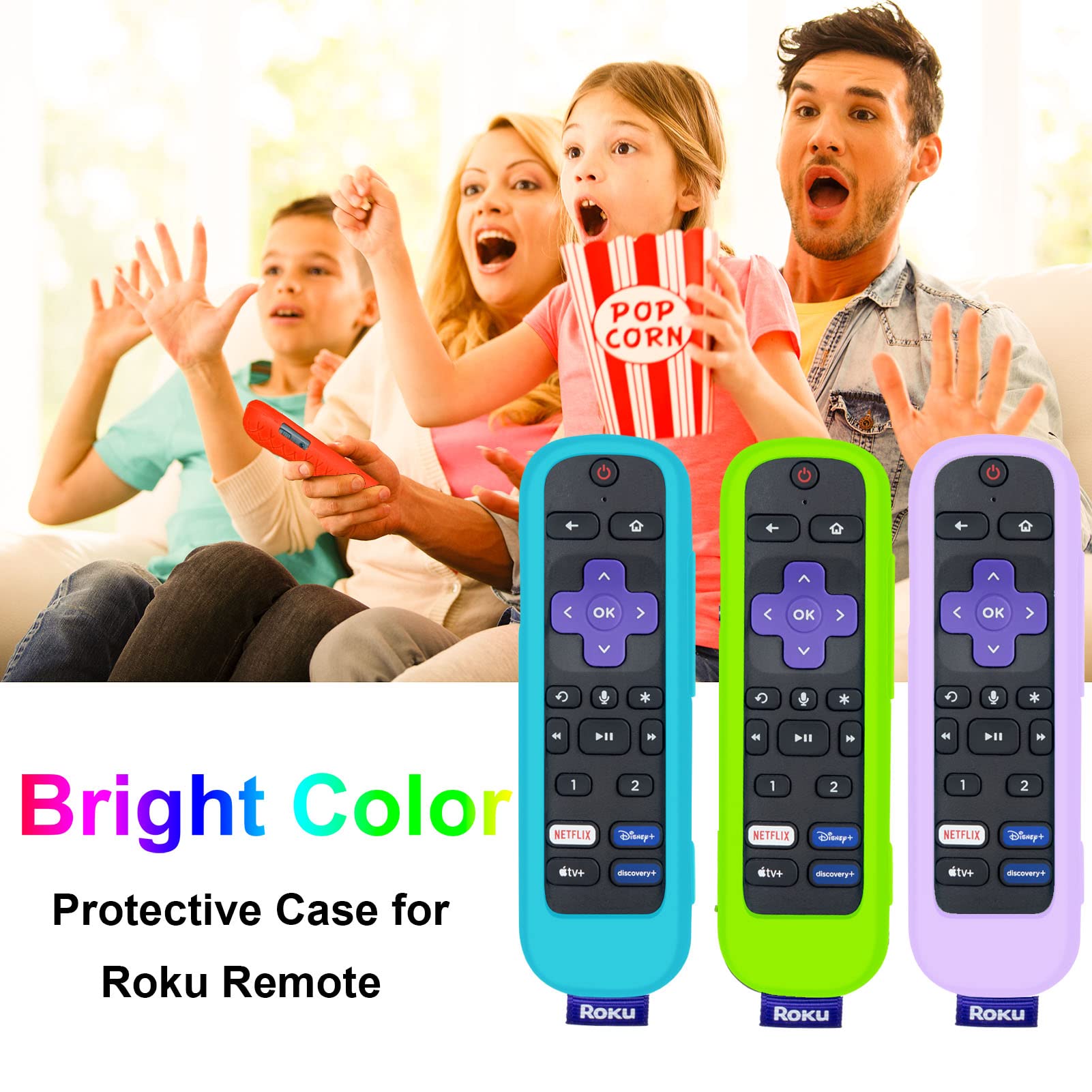 Custodia per Roku Voice Remote Pro, Cover per Roku Cuffia Telecomando Ricaricabile In Silicone Sleeve Skin con Cordino Glow al buio