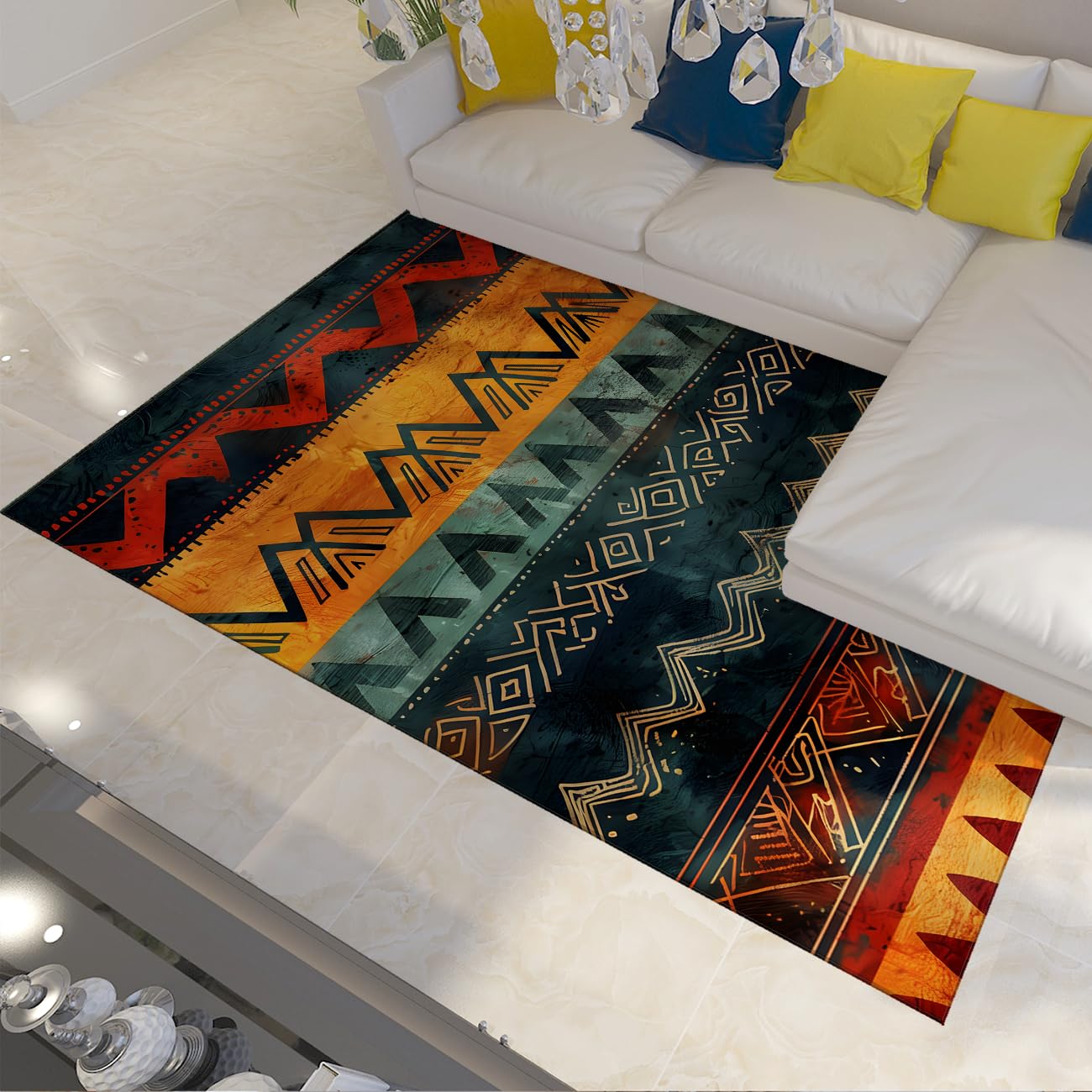 Tapis lavable machine résistant aux taches et antidérapant pour enfants et salon