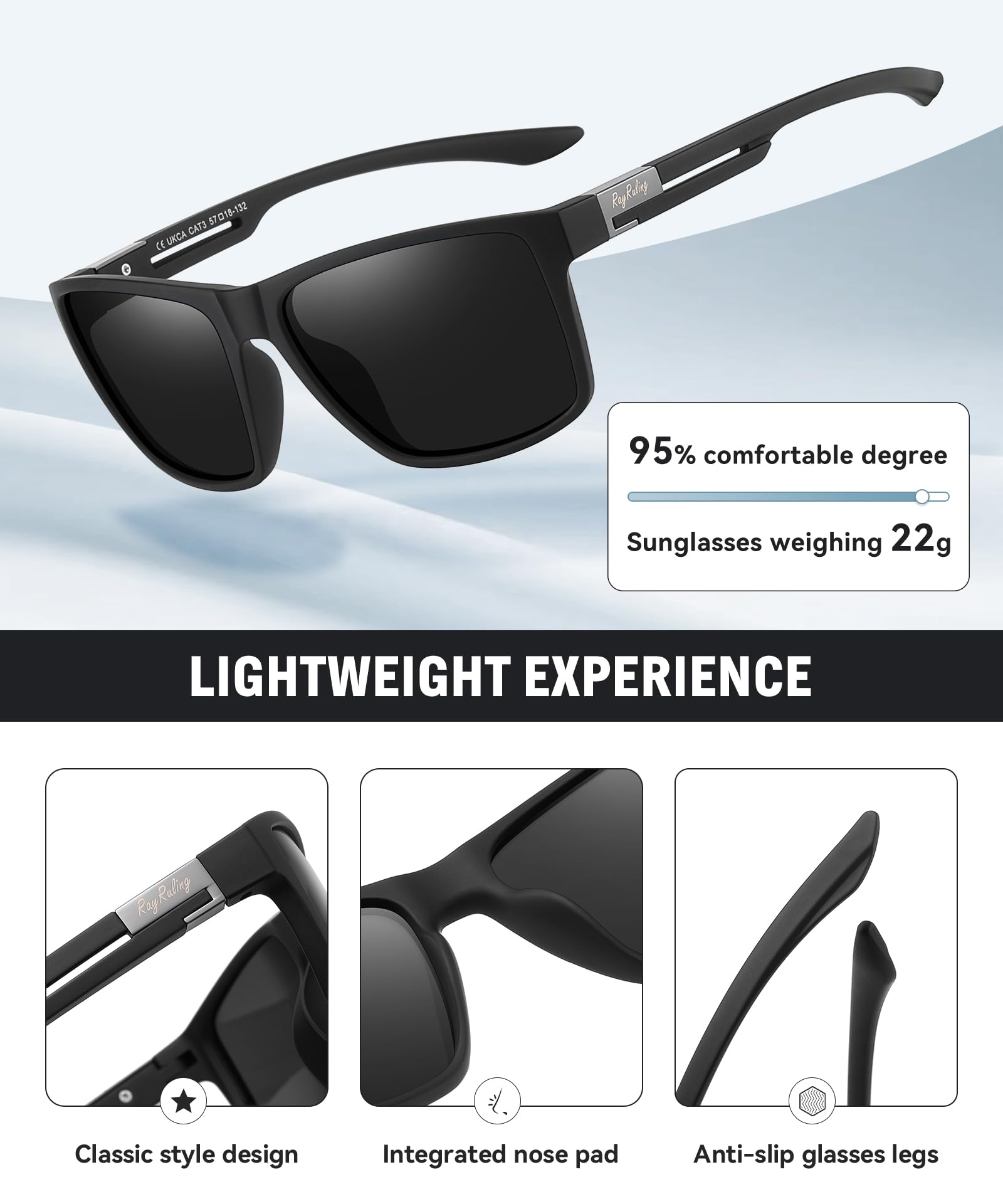 2 Paar Sonnenbrille Herren Polarisierte Damen, Sport Sunglasses Men Schwarz,Retro TR90 Ultraleicht Rahmen, UV400 HD Golf/Fahren/Angeln/Reisebrille/Outdoor-Sportarten Mode Sonnenbrillen