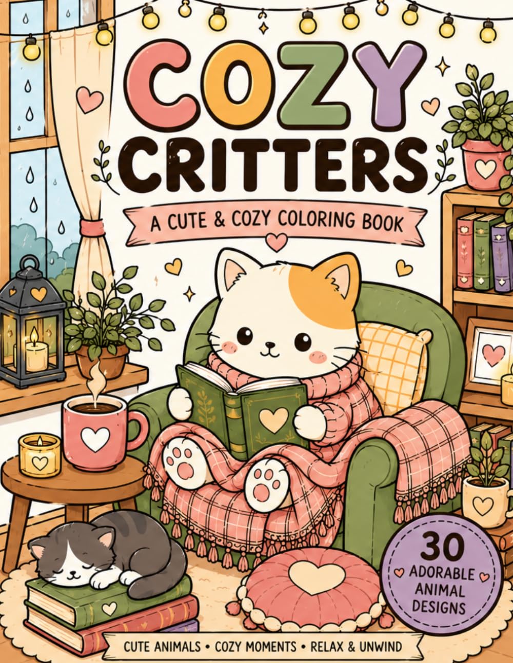 Cozy Critters: Cute & Relaxing Animal Coloring Book for Stress Relief
