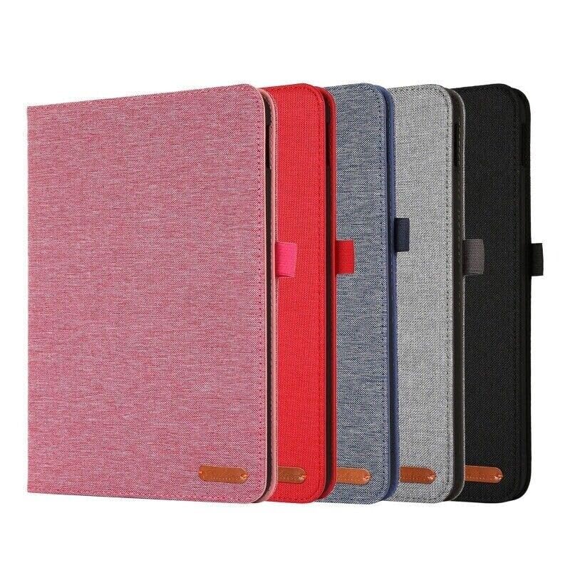 Étui iPad mini 6 bleu étui à rabat cuir toile housse protection tablette - 3