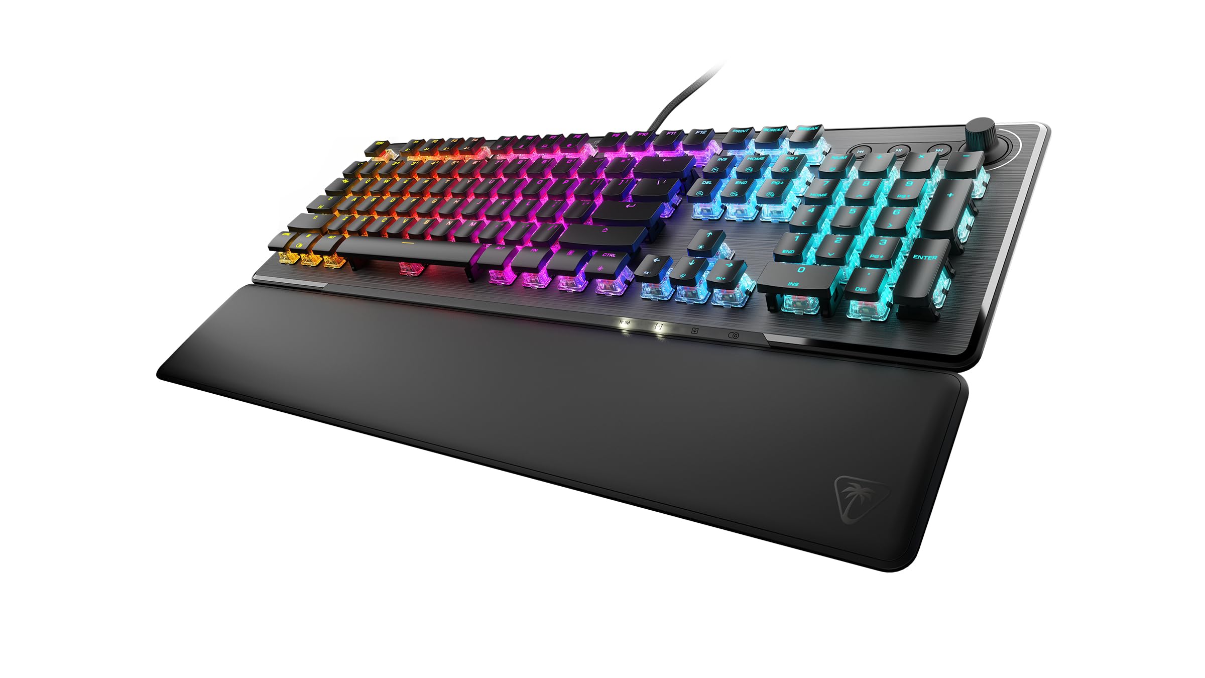 Turtle Beach Vulcan II – mechaniczna klawiatura gamingowa PC, przełącznik Tactile Titan II, podświetlane przyciski, zdejmowana podkładka pod nadgarstek, układ DE