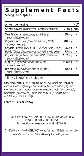 Miniatura 6 de New Chapter Prostate Supplement - Prostate 5LX™ with Clinical Strength Saw Palmetto + Fermented Selenium for Men’s Wellness - 180 ct Vegetarian
